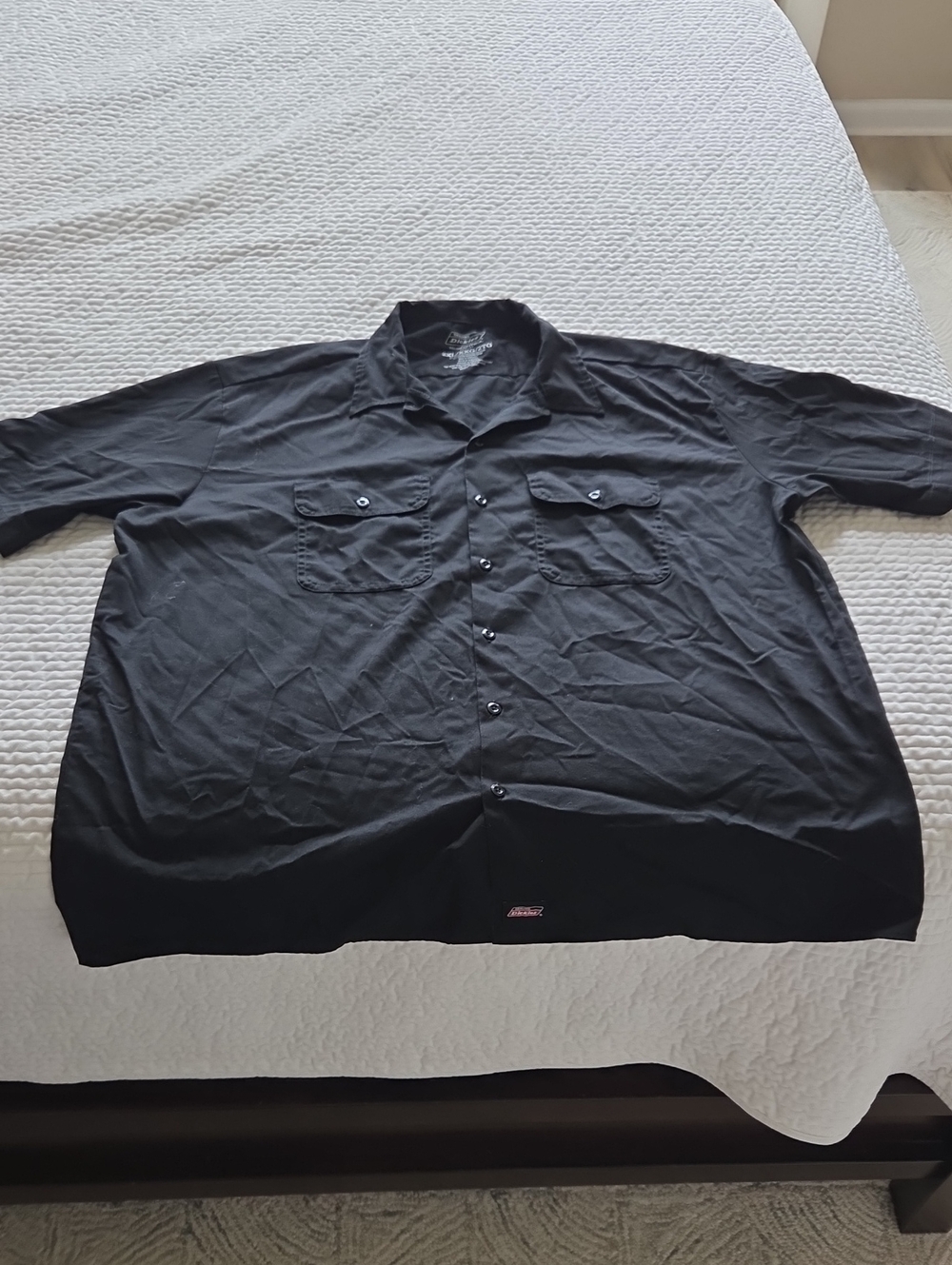Dickies Black Short-Sleeve Button-Down Work Shirt